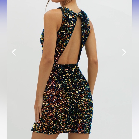 Sequin Keyhole Back Mini Dress - Picture 3 of 5